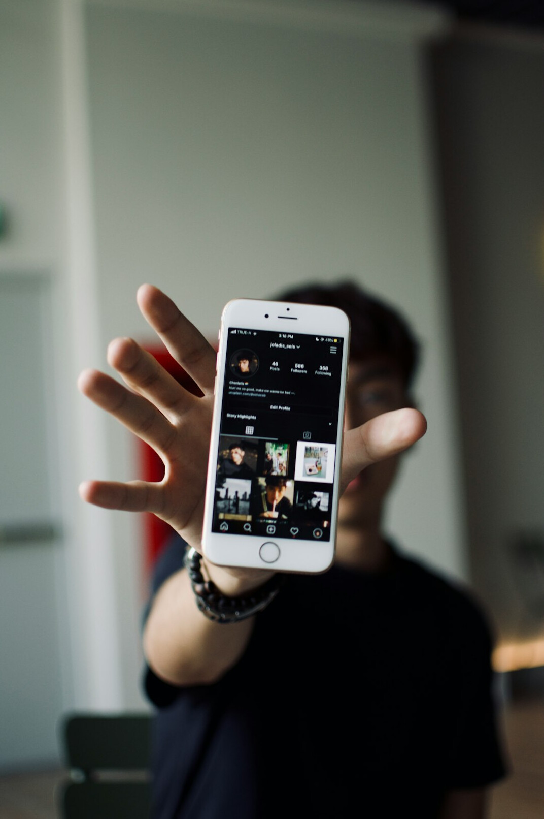 person using smartphone